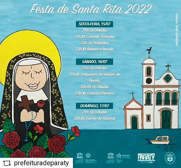 Programação da Festa de Santa Rita Paraty, Turismo, Cultura e Natureza