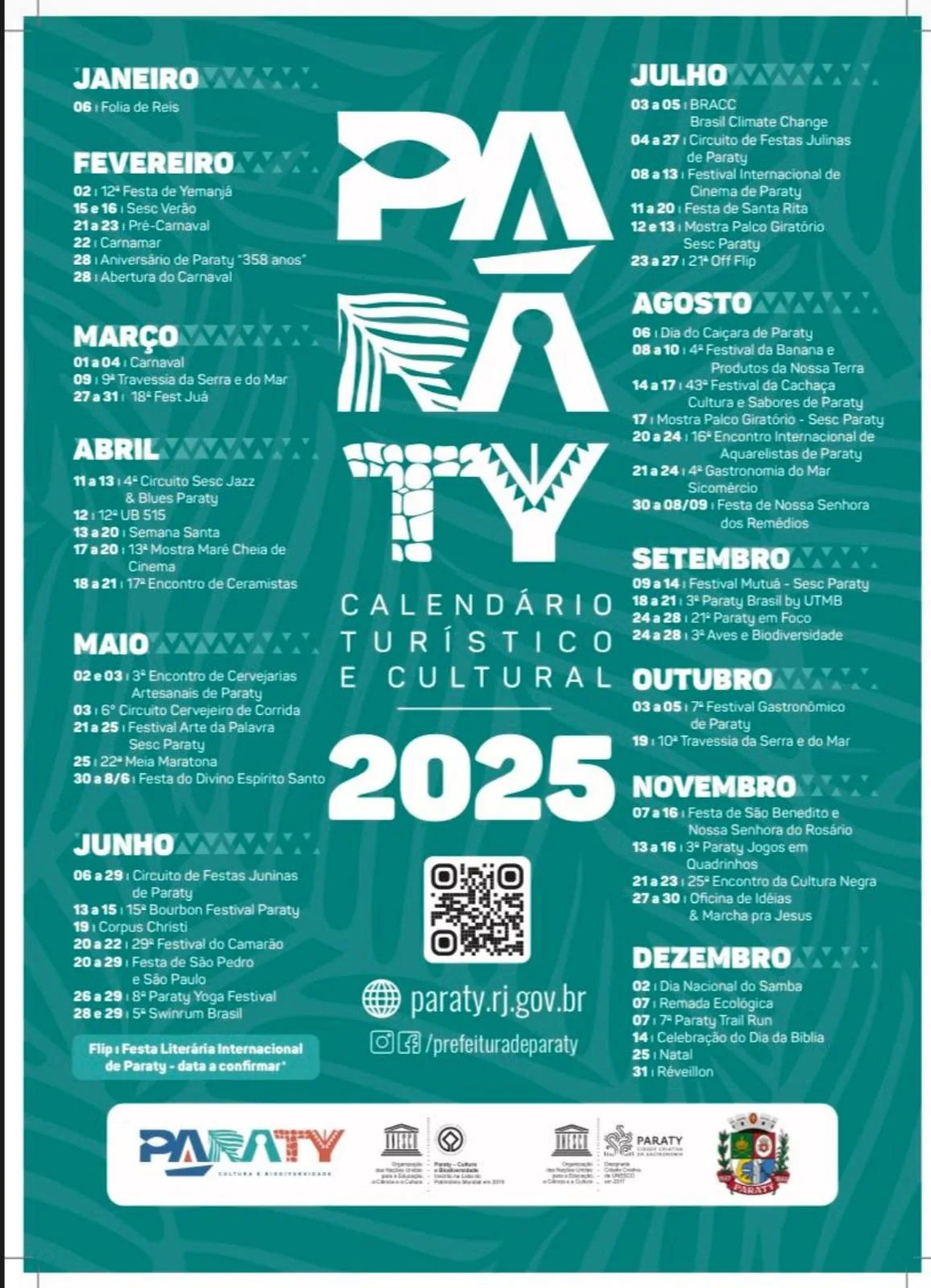 Calendário Turístico e Cultural de Paraty 2025