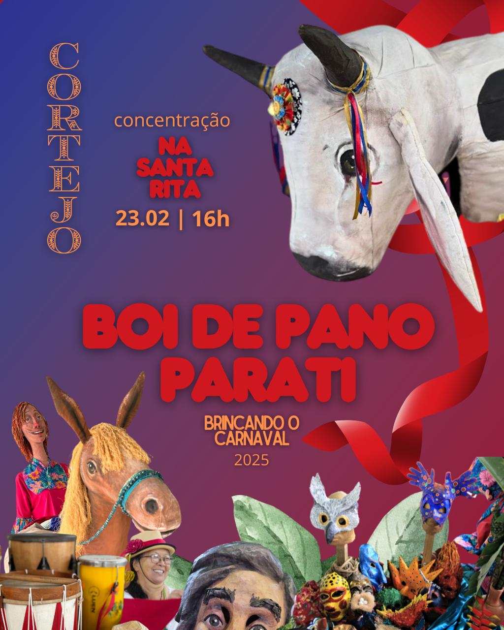 Boi de pano em Paraty - Carnaval 2025