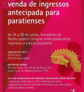 Venda de ingressos da Flip para paratienses