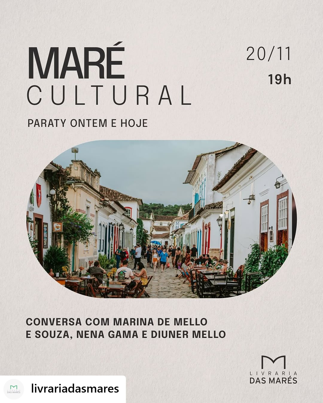 Maré Cultural | Paraty Ontem e Hoje na Livraria das Marés