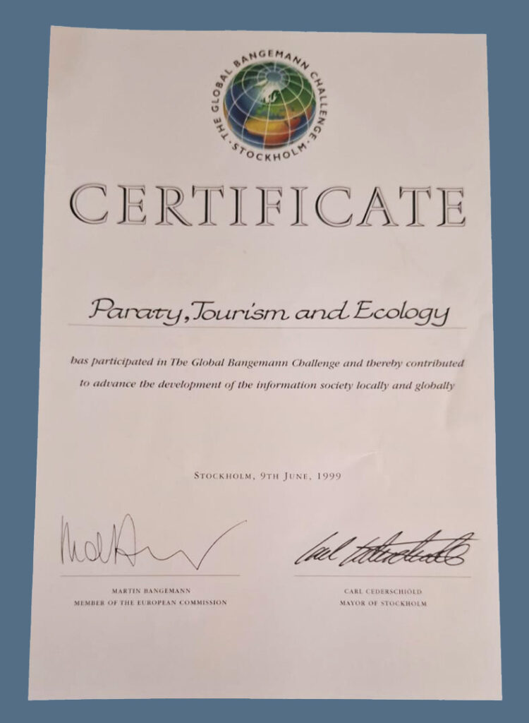 Certificado The Global Bangemann Challenge