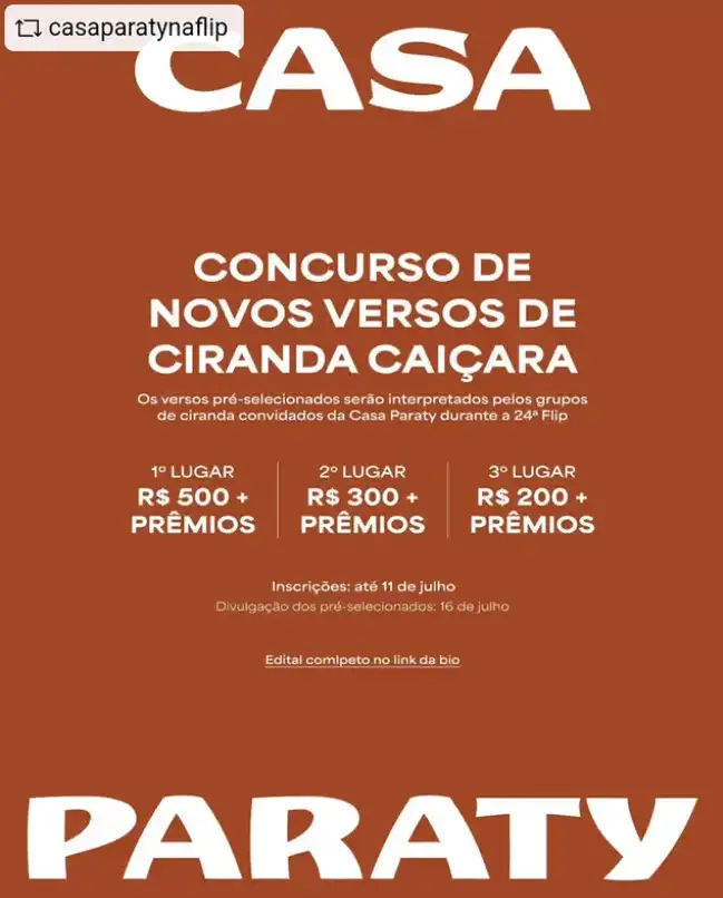 Concurso versos de ciranda